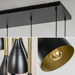 Best Sale Straluma Chique 8-lichts hanglamp zwart met goud
