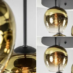 Best Sale Straluma Chique 3-lichts plafondlamp zwart met goud glas