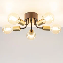 Outlet Straluma Chique plafondlamp mat zwart met goud