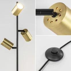 Flash Sale Straluma Chique staande lamp mat zwart met gouden spots