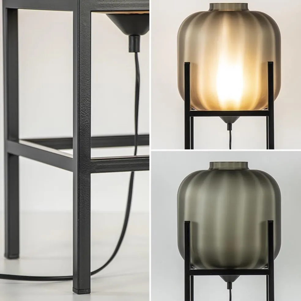 Best Sale Straluma Chique tafellamp frame met mat zwart glas