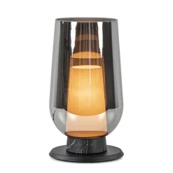 Flash Sale Straluma Chique tafellamp zwart marmer met smoke glazen kap