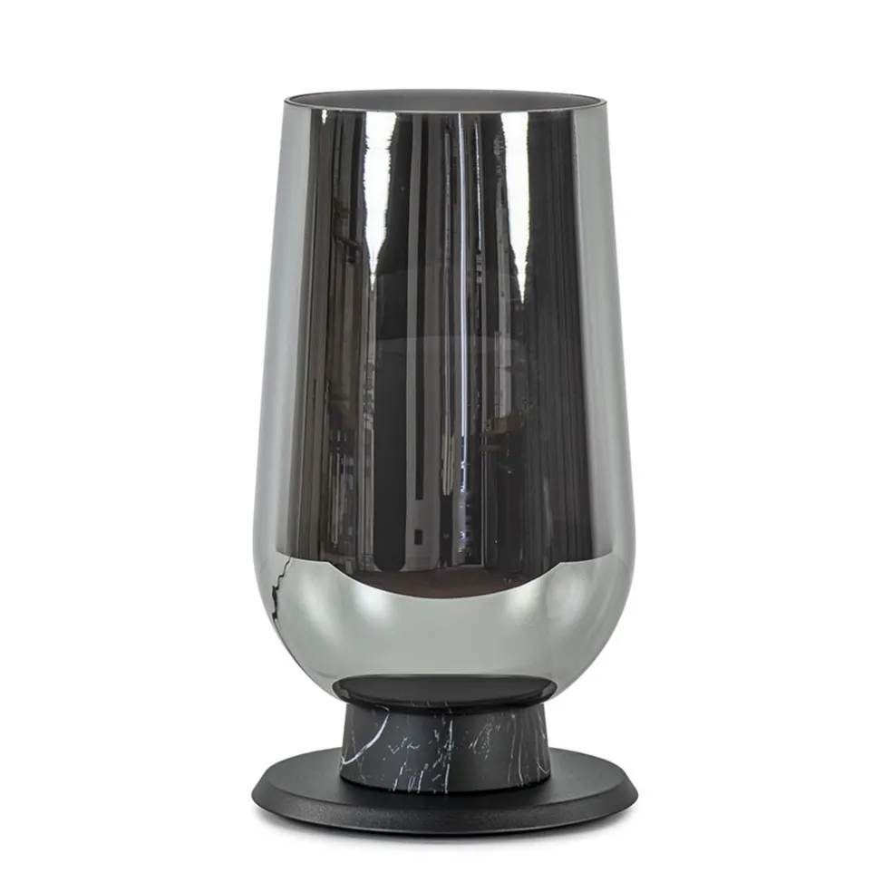 Flash Sale Straluma Chique tafellamp zwart marmer met smoke glazen kap