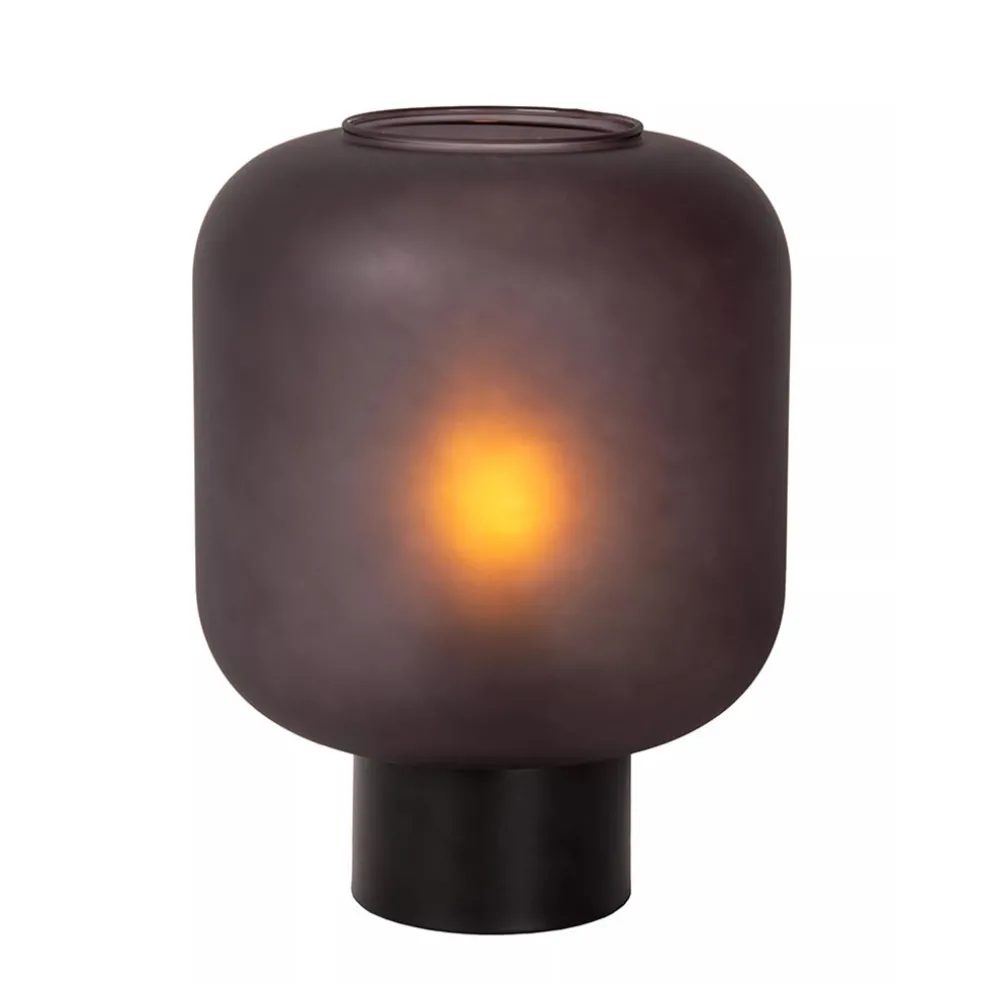 Discount Straluma Chique tafellamp zwart met mat zwart glas