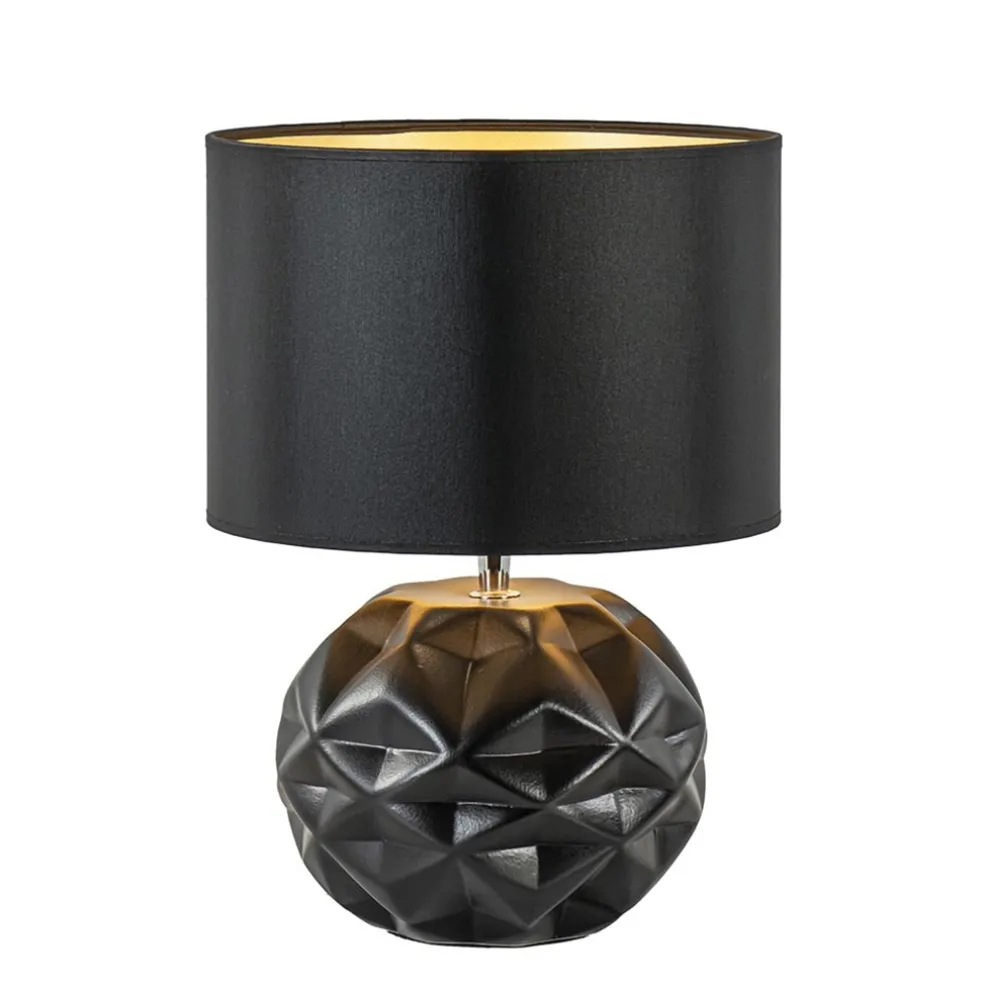 Sale Straluma Chique tafellamp zwart met kap zwart/goud