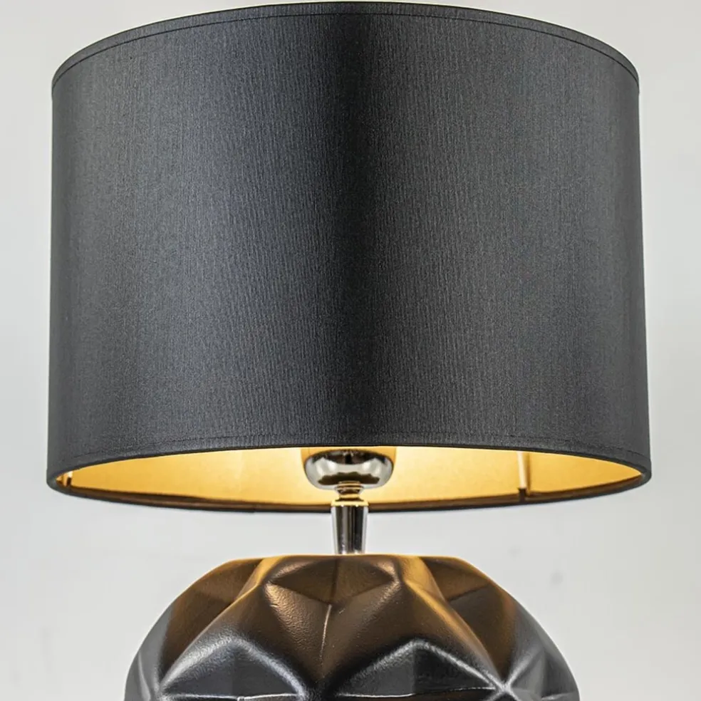Sale Straluma Chique tafellamp zwart met kap zwart/goud
