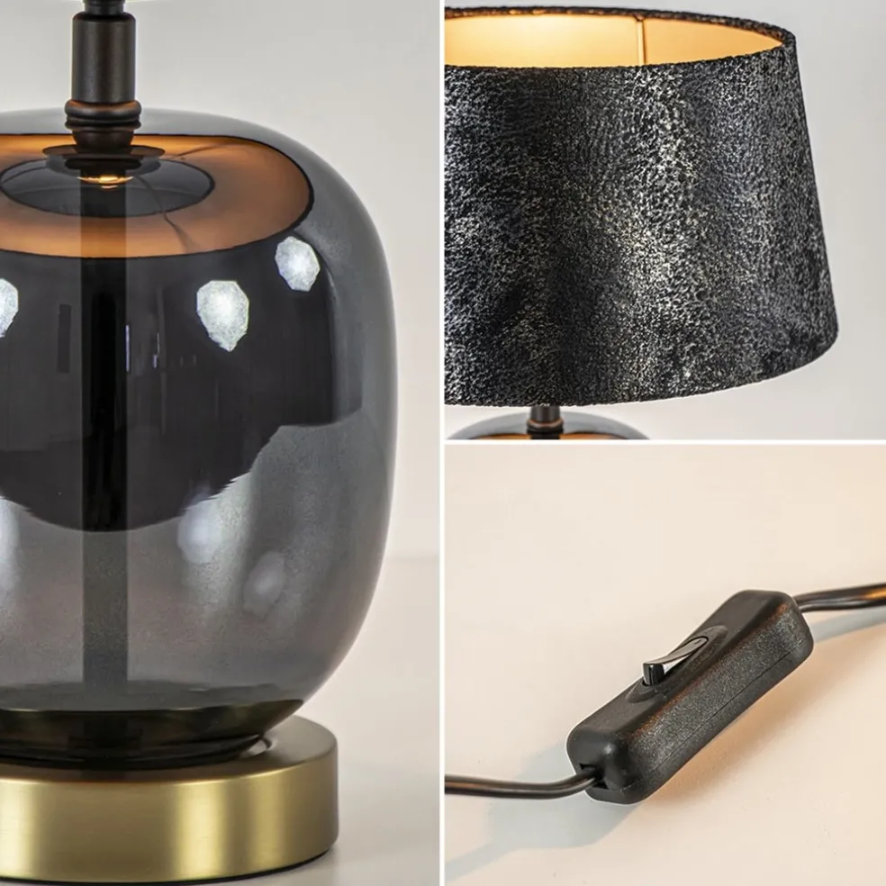 Fashion Straluma Chique tafellamp zwart/goud met kap
