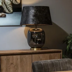 Shop Straluma Chique tafellamp zwart/goud met kap