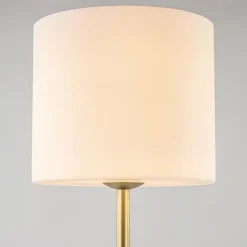 Discount Straluma Chique vloerlamp mat goud met mat witte glazen kap