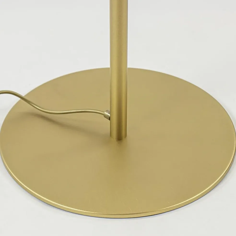 Discount Straluma Chique vloerlamp mat goud met mat witte glazen kap