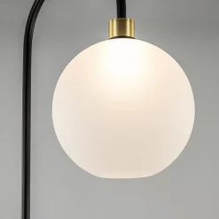 Online Straluma Chique vloerlamp zwart/goud met opaal glas