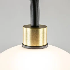 Online Straluma Chique vloerlamp zwart/goud met opaal glas