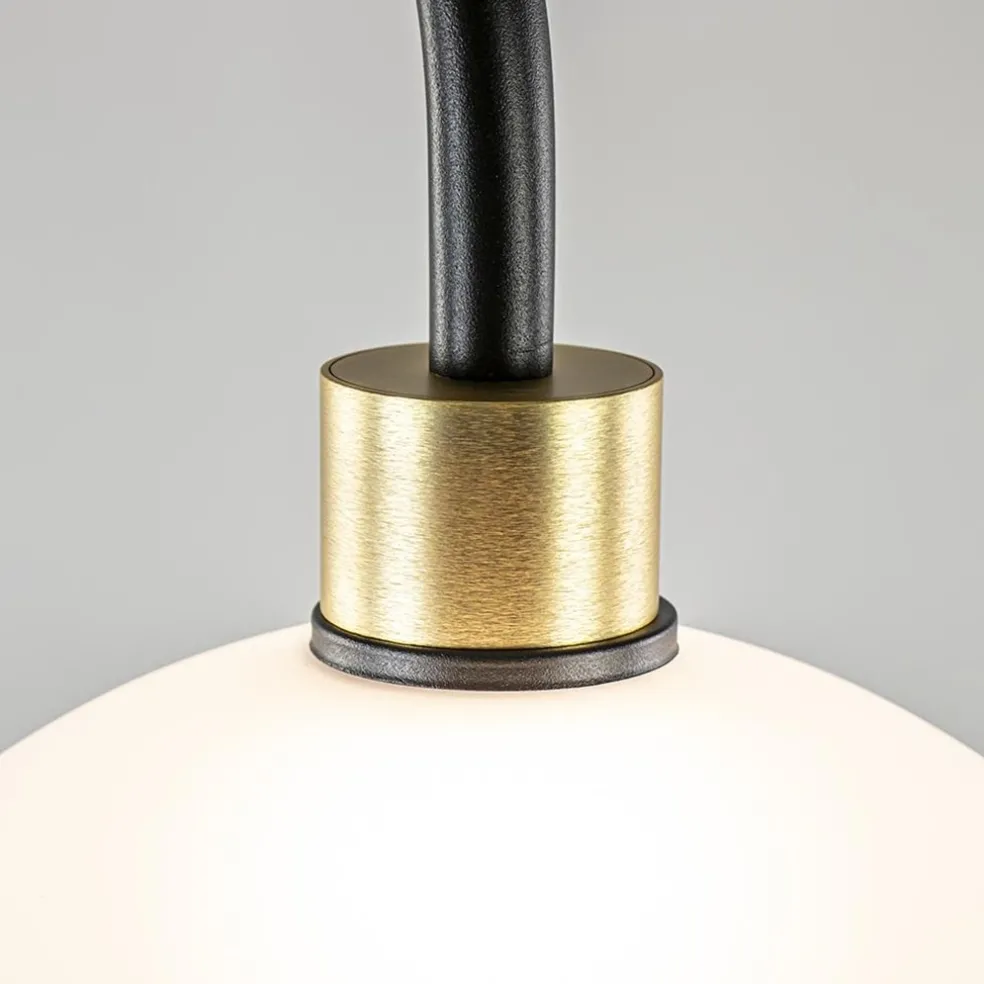 Online Straluma Chique vloerlamp zwart/goud met opaal glas