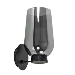 Fashion Straluma Chique wandlamp zwart marmer met smoke glas
