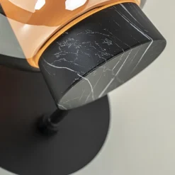 Fashion Straluma Chique wandlamp zwart marmer met smoke glas