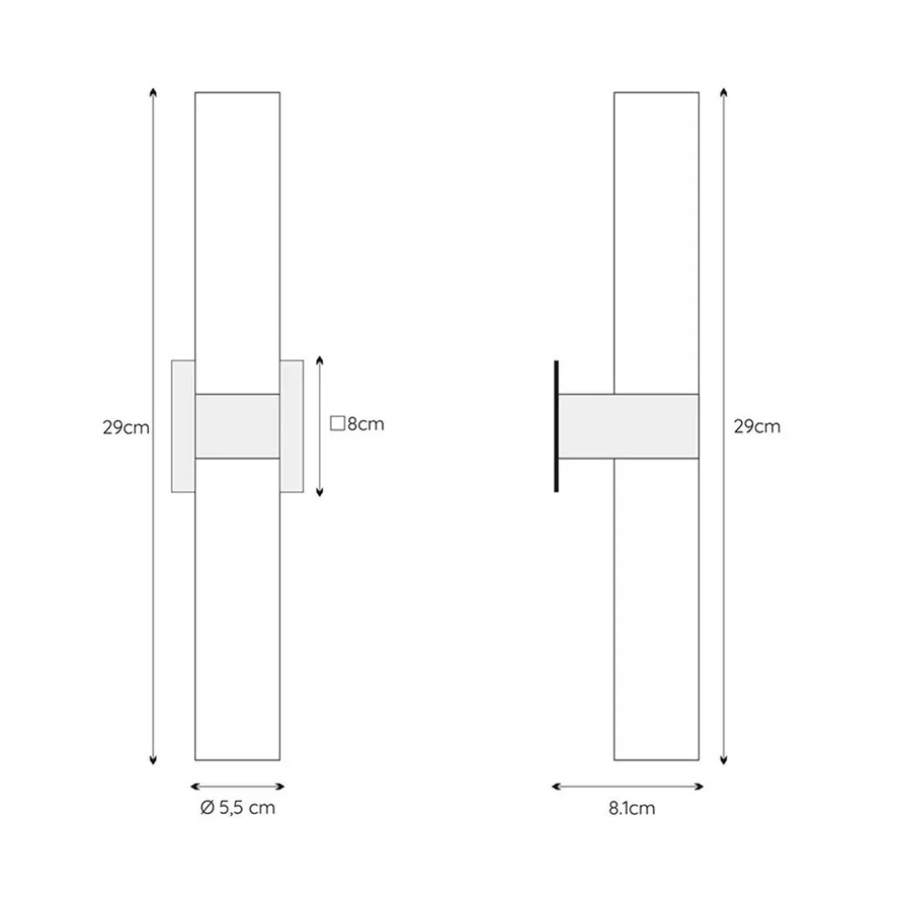 Flash Sale Straluma Cilinder badkamerlamp zwart met opaal glas IP44