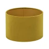Store Straluma Cilinder kap fluweel oker geel met goud 25 cm