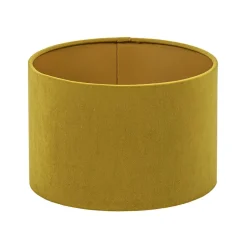 Store Straluma Cilinder kap fluweel oker geel met goud 25 cm