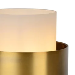 Hot Straluma Cilinder tafellamp mat goud mat opaal glas
