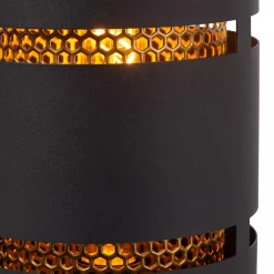 Fashion Straluma Cilinder tafellamp zwart metaal met goud