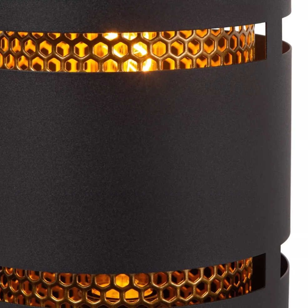 Fashion Straluma Cilinder tafellamp zwart metaal met goud