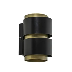 Best Straluma Cilinder wandlamp G9 mat zwart met goud