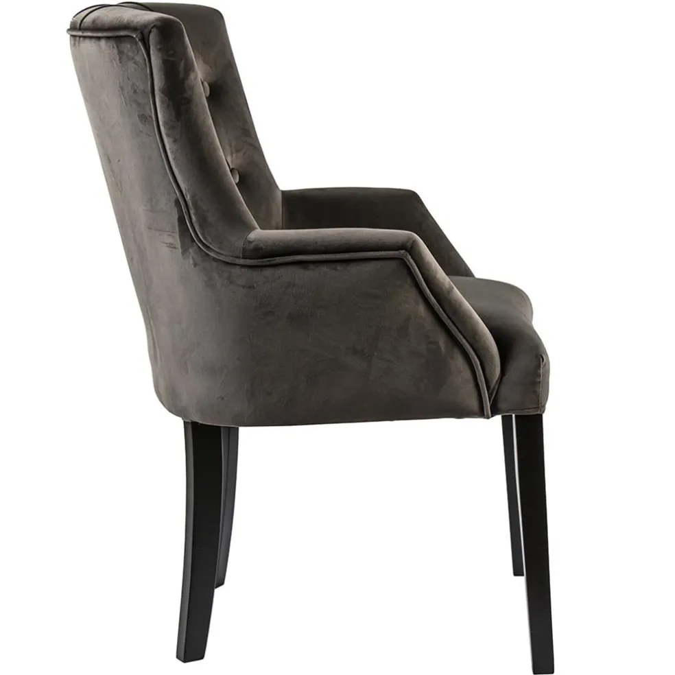 Hot Straluma Comfortabele armstoel donker taupe met zwarte poot