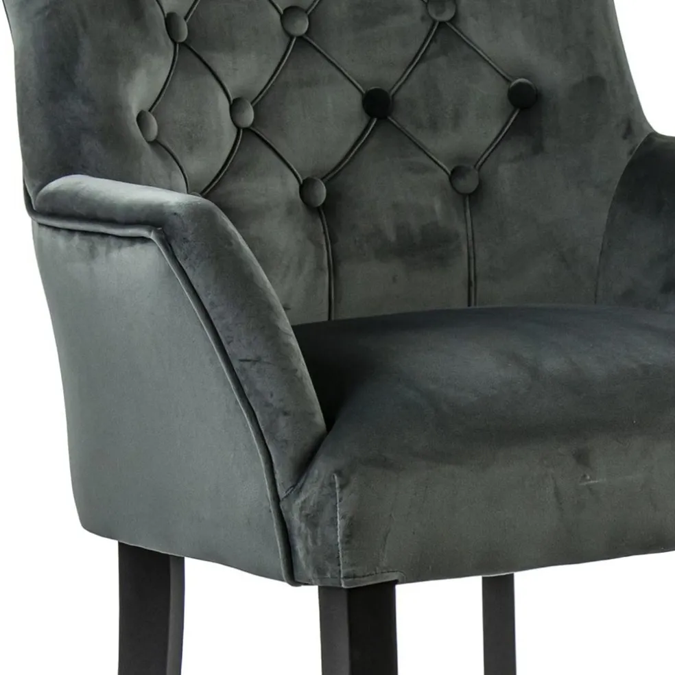 Discount Straluma Comfortabele armstoel donker grijs met zwarte poot