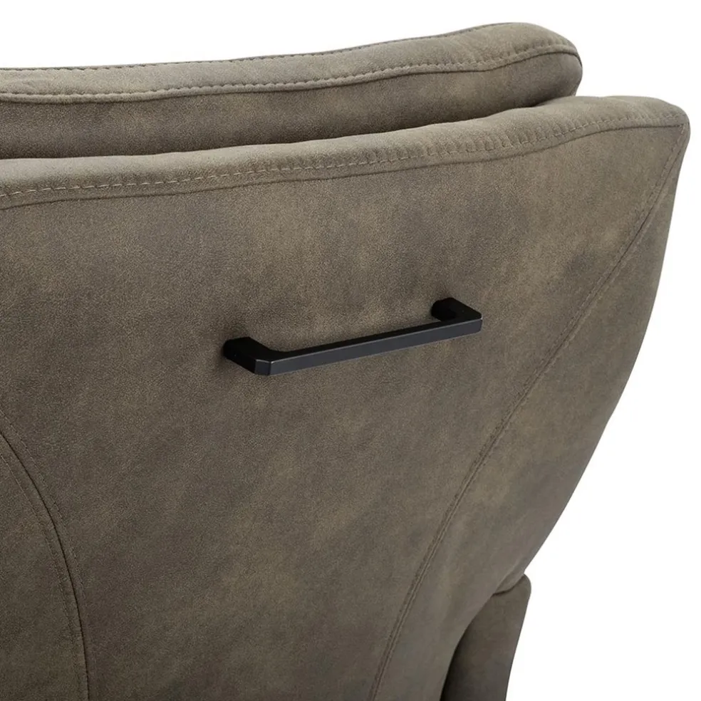 Store Straluma Comfortabele armstoel olijf groen met wieltjes en handgreep