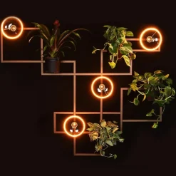 Sale Straluma Decoratief metalen wandrek inclusief potten