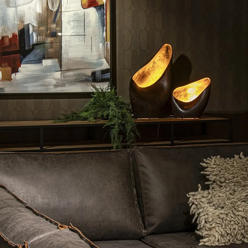 Cheap Straluma Decoratieve tafellamp corten brown met goldleaf