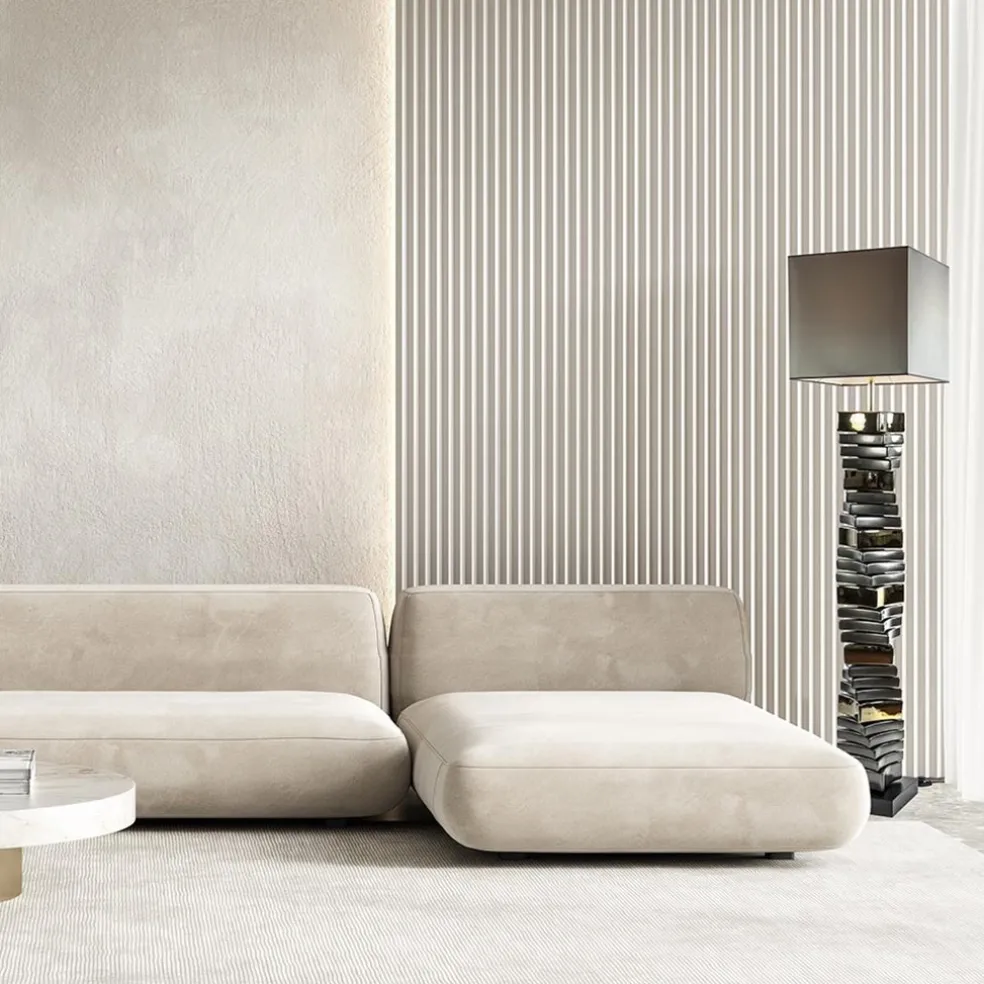 Cheap Straluma Decoratieve vloerlamp grijs/goud met vierkante kap