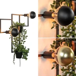 Sale Straluma Decoratieve wandlamp zwart met 2 plantenpotten