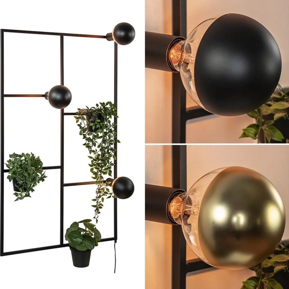 Store Straluma Decoratieve wandlamp zwart inclusief potten