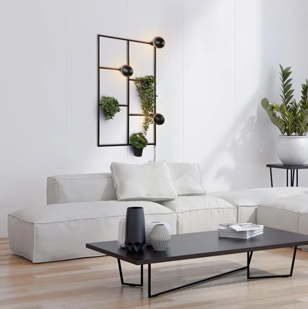 Store Straluma Decoratieve wandlamp zwart inclusief potten
