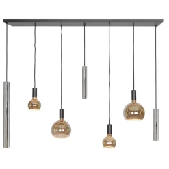 Cheap Straluma Design hanglamp 7-lichts zwart met nikkel