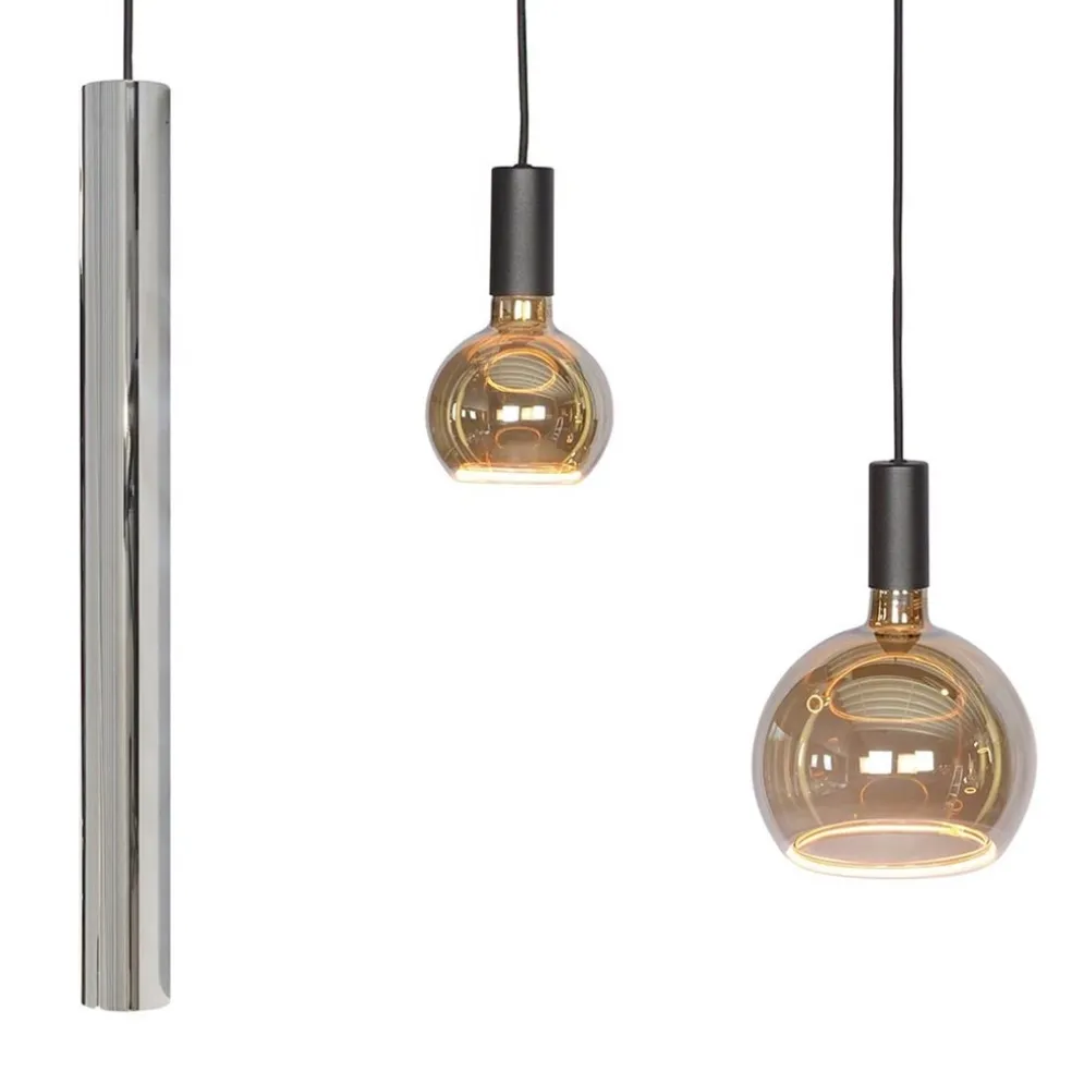 Cheap Straluma Design hanglamp 7-lichts zwart met nikkel