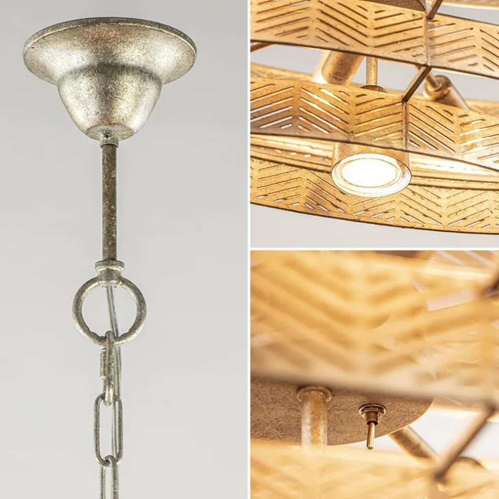 Fashion Straluma Design hanglamp ovaal oud zilver