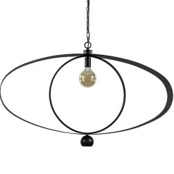 New Straluma Design hanglamp textured black ovaal