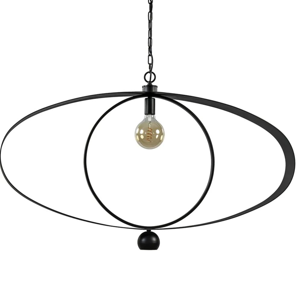 New Straluma Design hanglamp textured black ovaal