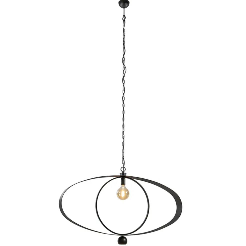 New Straluma Design hanglamp textured black ovaal