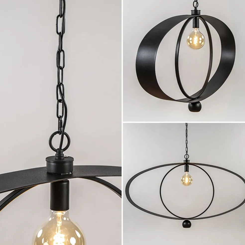 New Straluma Design hanglamp textured black ovaal