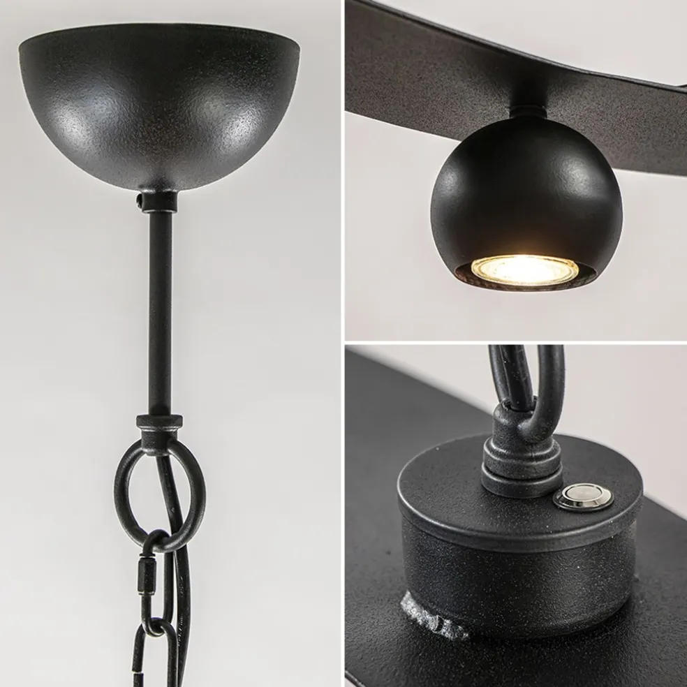 New Straluma Design hanglamp textured black ovaal
