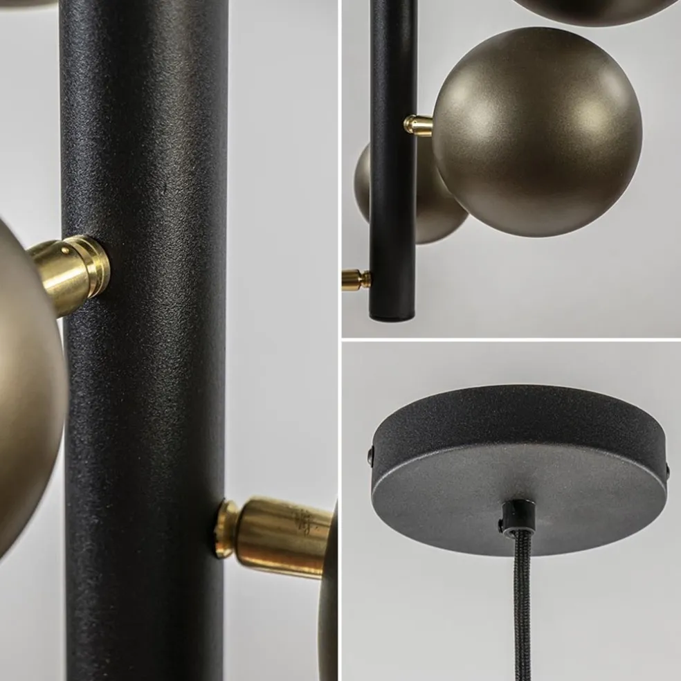 Best Sale Straluma Design hanglamp zwart met platinum bollen 2L