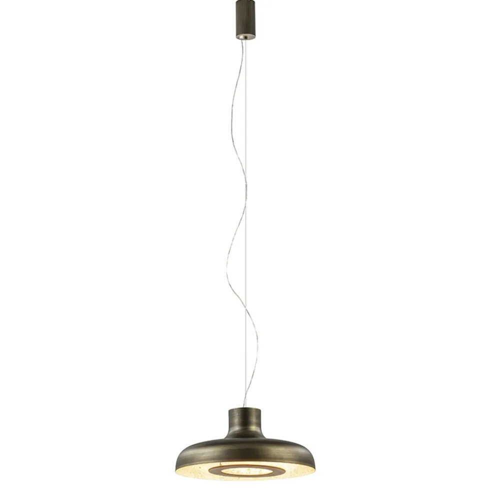 Discount Straluma Design LED hanglamp koepel brushed brons met goldleaf