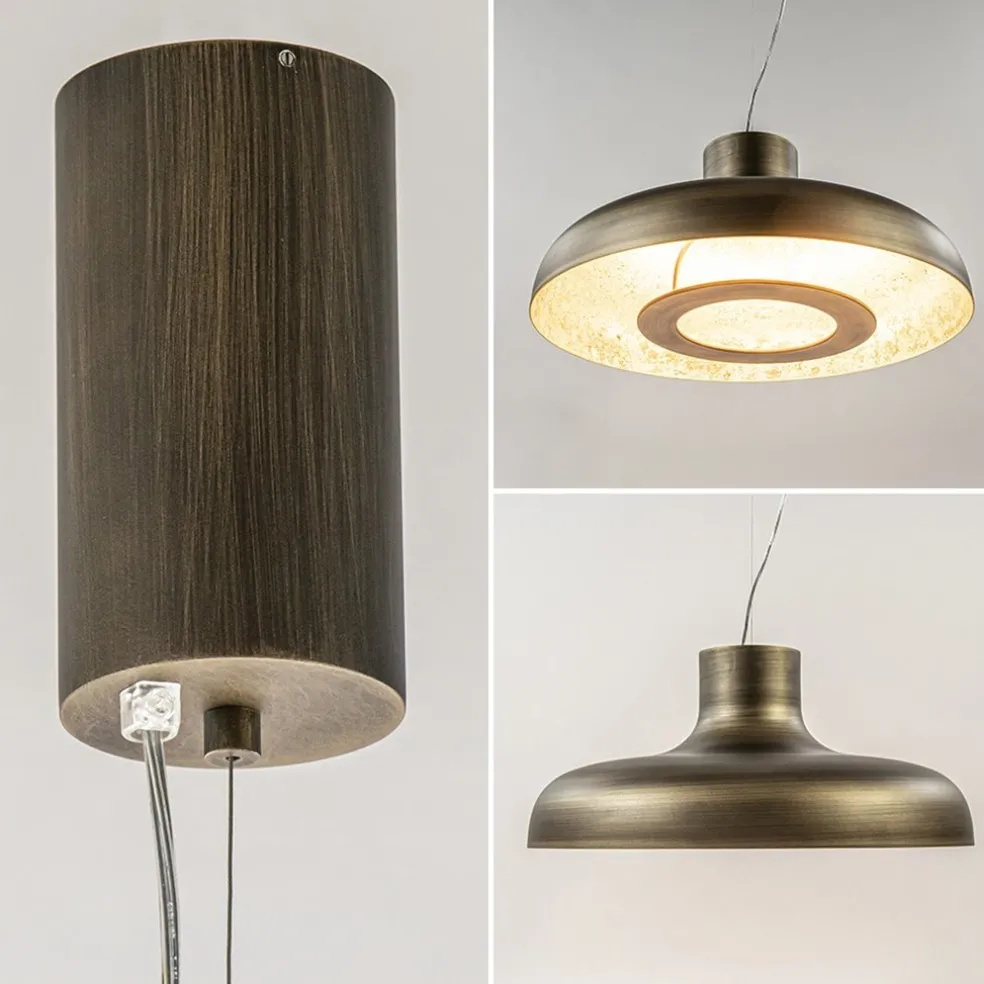 Discount Straluma Design LED hanglamp koepel brushed brons met goldleaf