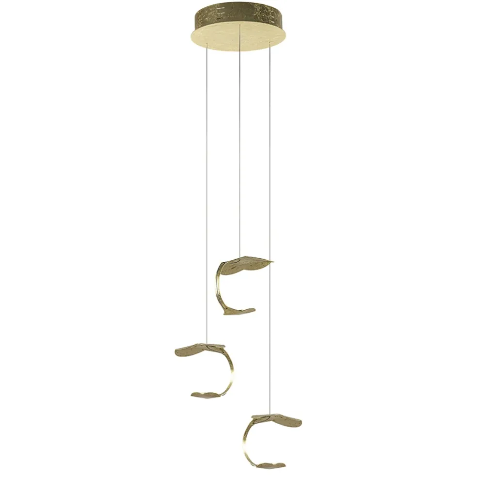 Flash Sale Straluma Design LED hanglamp 3-lichts rond goldleaf