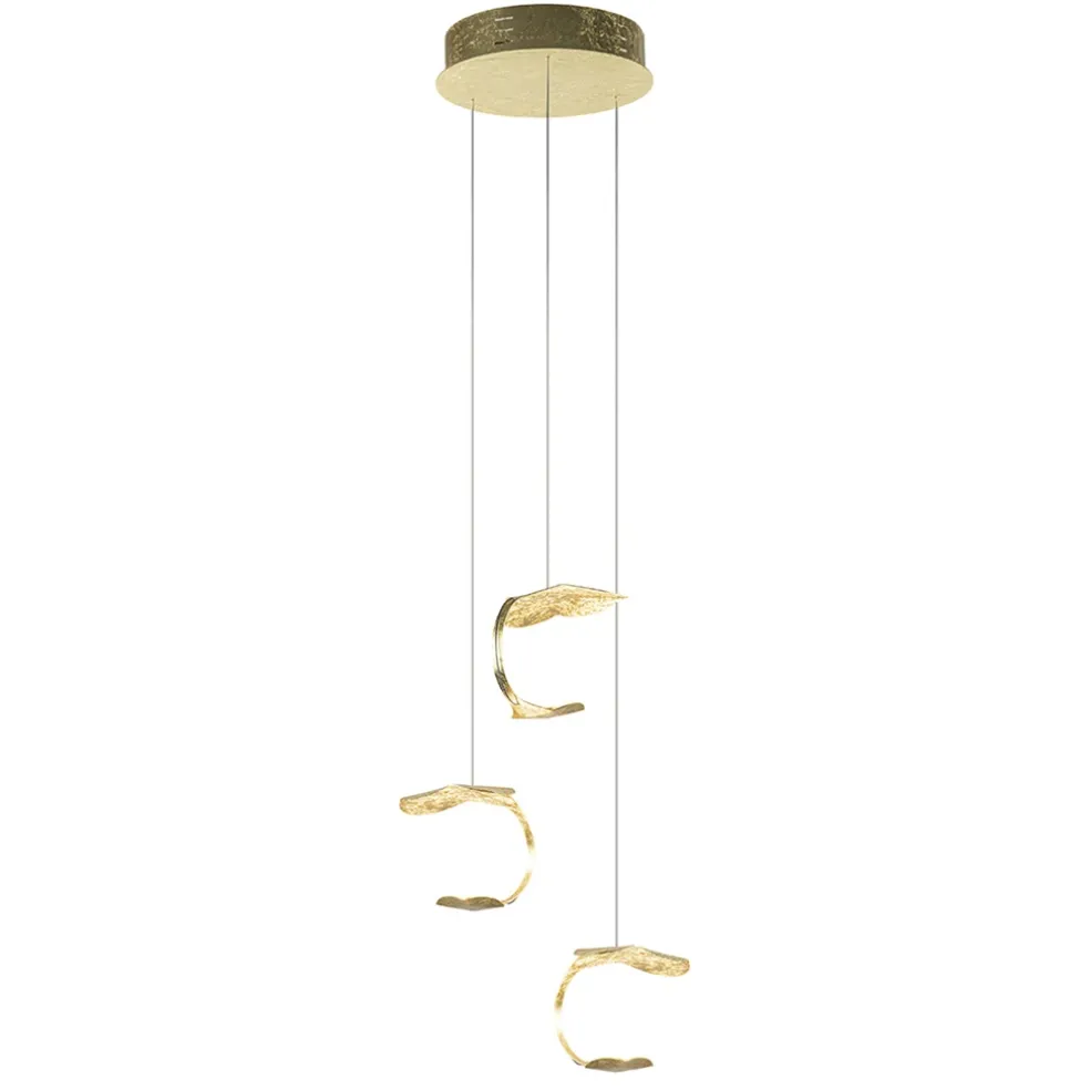 Flash Sale Straluma Design LED hanglamp 3-lichts rond goldleaf