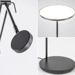 New Straluma Design LED uplighter met leesarm zwart geborsteld staal