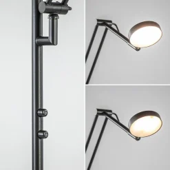 New Straluma Design LED uplighter met leesarm zwart geborsteld staal